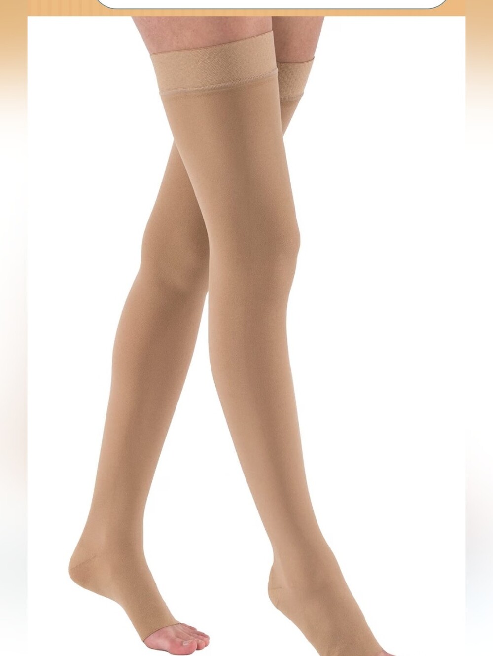 NWT JOBST Relief Thigh High 15-20 mmHg Compression Stockings, Open Toe with